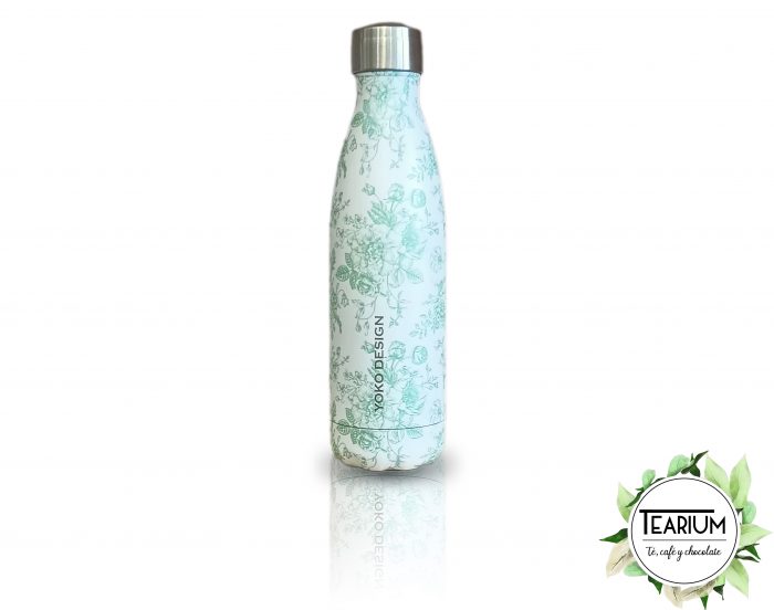 Botella Termo Acero Inoxidable Toile de Jouy Verde 500ml Yoko Design - Tearium